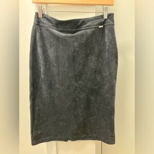 Calvin Klein vegan suede gray pencil skirt